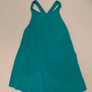 Alice & Trixie turquoise silk open back top XS